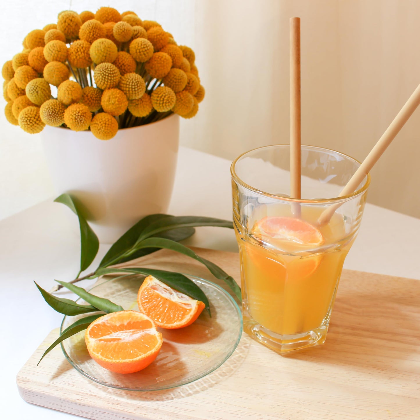 Bambaw Reusable Bamboo Straws - Eco Friendly with Straw Cleaner Brush & Pouch, Pack of 6 - 8.7''