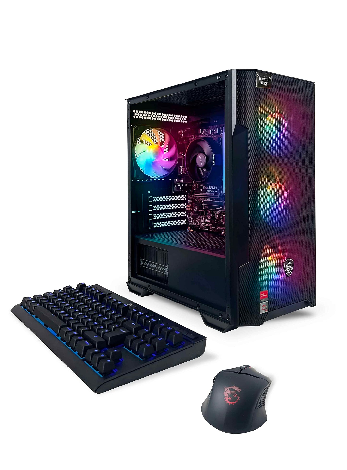 Nsx Gaming Raptor Desktop (Amd Ryzen 7 5700G 4.6Ghz Nvidia, 16Gb 2 * 8 Gb Ddr4 3600, 512Gb M2 Nvme Ssd, Rgb Fans, W11, Wifi Read