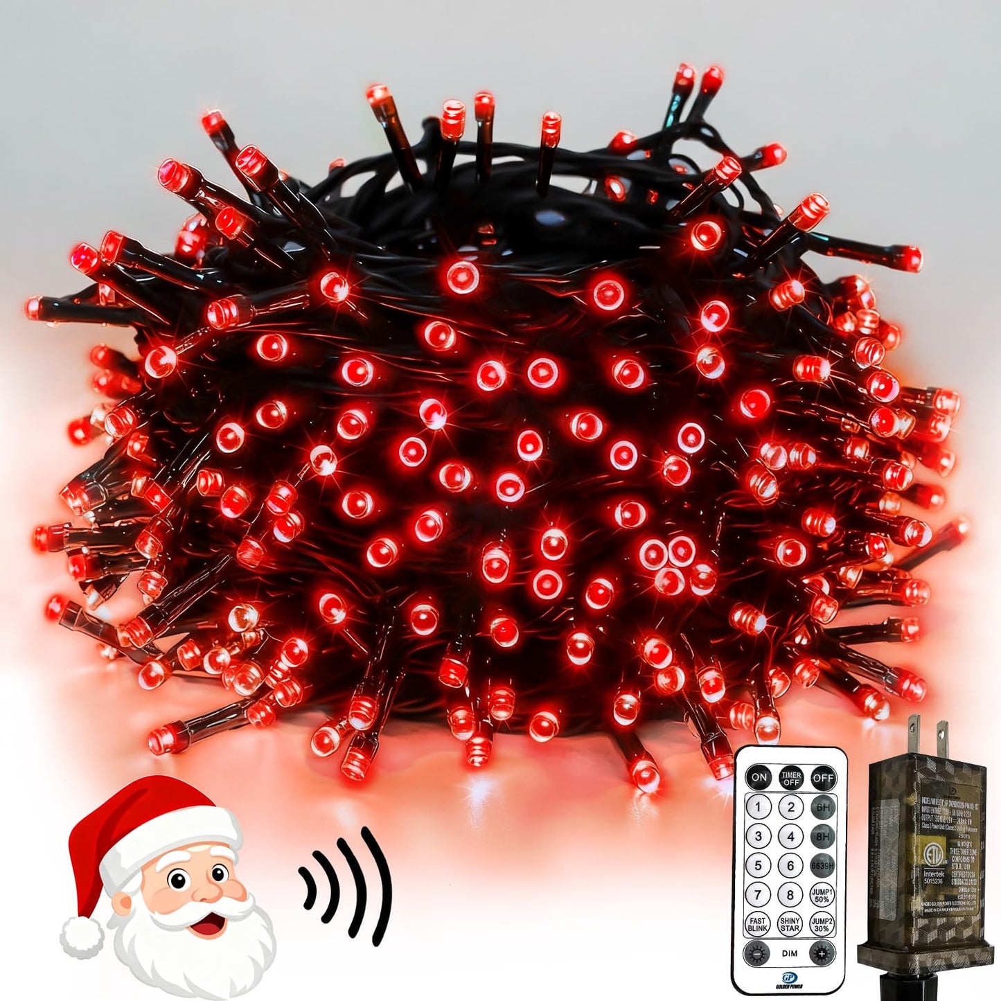 Voice Controlled Christmas Lights With Remote  99 Ft 300 Led String Lights Indoor Outdoor With 12 Modes 3 Timers  Dimmable Twinkle Light Plug In Waterproof For Xmas Tree Yard Party Decorations  Red