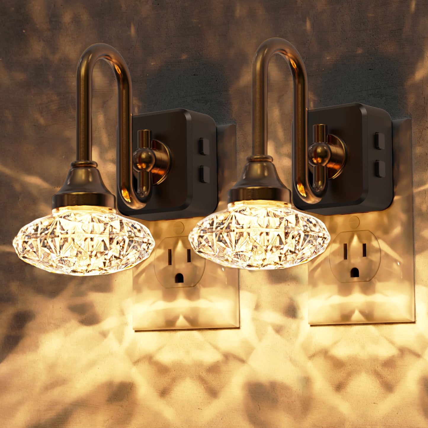 L Lohas Led Night Lights Plug Into Wall 2 Pack 10-Color Changing Rgb Floral Night Lights  Dusk To Dawn 3 Brightness Levels Rotatable Plug In Nightlight For Bedroom  Nursery  Hallway  Gift