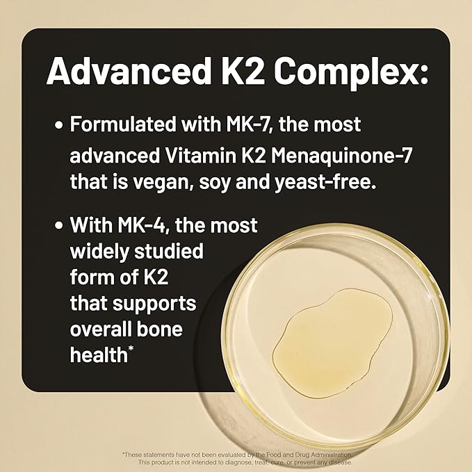 NatureWise Vitamin K2 Supplement with MK-7 100mcg and MK-4 500mcg - Enhanced Bioavailable Formula - K Complex for Bone and Heart Health - Vegan, Gluten Free, Non-GMO - 360 Softgels[1-Year Supply]