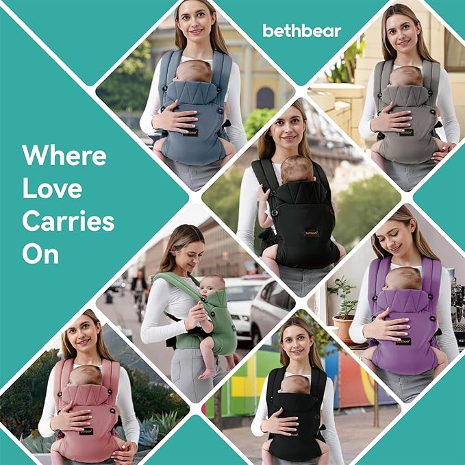 Baby Carrier Newborn to Toddler, 7-45 lbs with Natural Cotton Linen, Ergonomic Design,Versatile and Adjustable,Hands Free for Moms&Dads (Black)