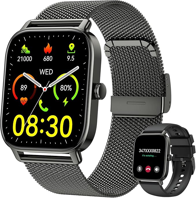 Smart Watch for Men Women Fitness Tracker: Waterproof Bluetooth Call Answer Make Smart Watches for Android iPhone Digital ...