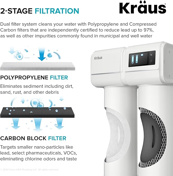 KRAUS Purita 2-Stage Under-Sink Filtration System with Single Handle Drinking Water Filter Faucet in Spot-Free Antique Champagne Bronze, FS-1000-FF-104SFACB