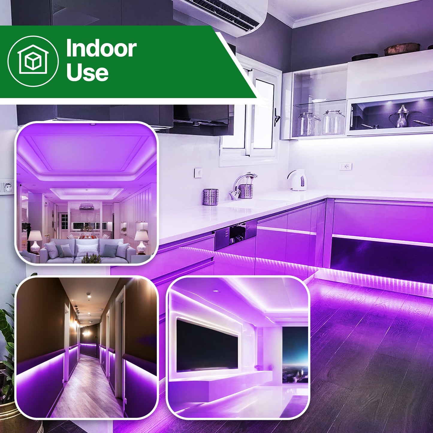 Tupkee LED Rope Light - Purple, 24 Feet, 10MM Diameter, 144 Long Life Bulbs, Indoor/Outdoor Use, Model E237798