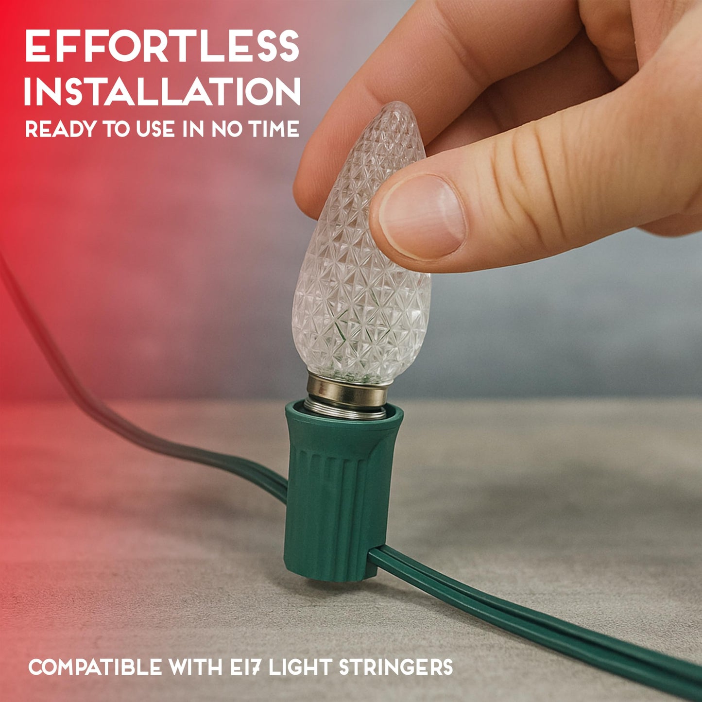 Hlo Lighting C9 Christmas Lights Set Of 25 Red Led Bulbs For Indoor & Outdoor Use, Durable Acrylic, Model 680912047739