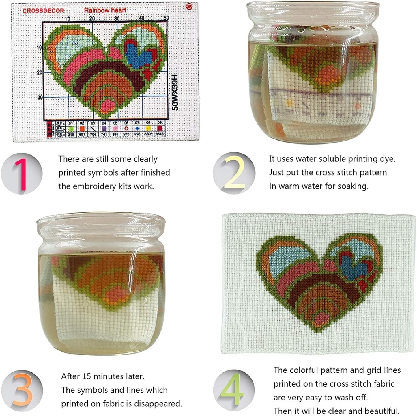Dimensean Stamped Cross Stitch Kits Full Range of Embroidery Patterns Starter Kits for Beginners Adult or Kids DIY Cross Stitches Needlepoint Kits 11CT-Colorful Owl 17.7x17.7 inch