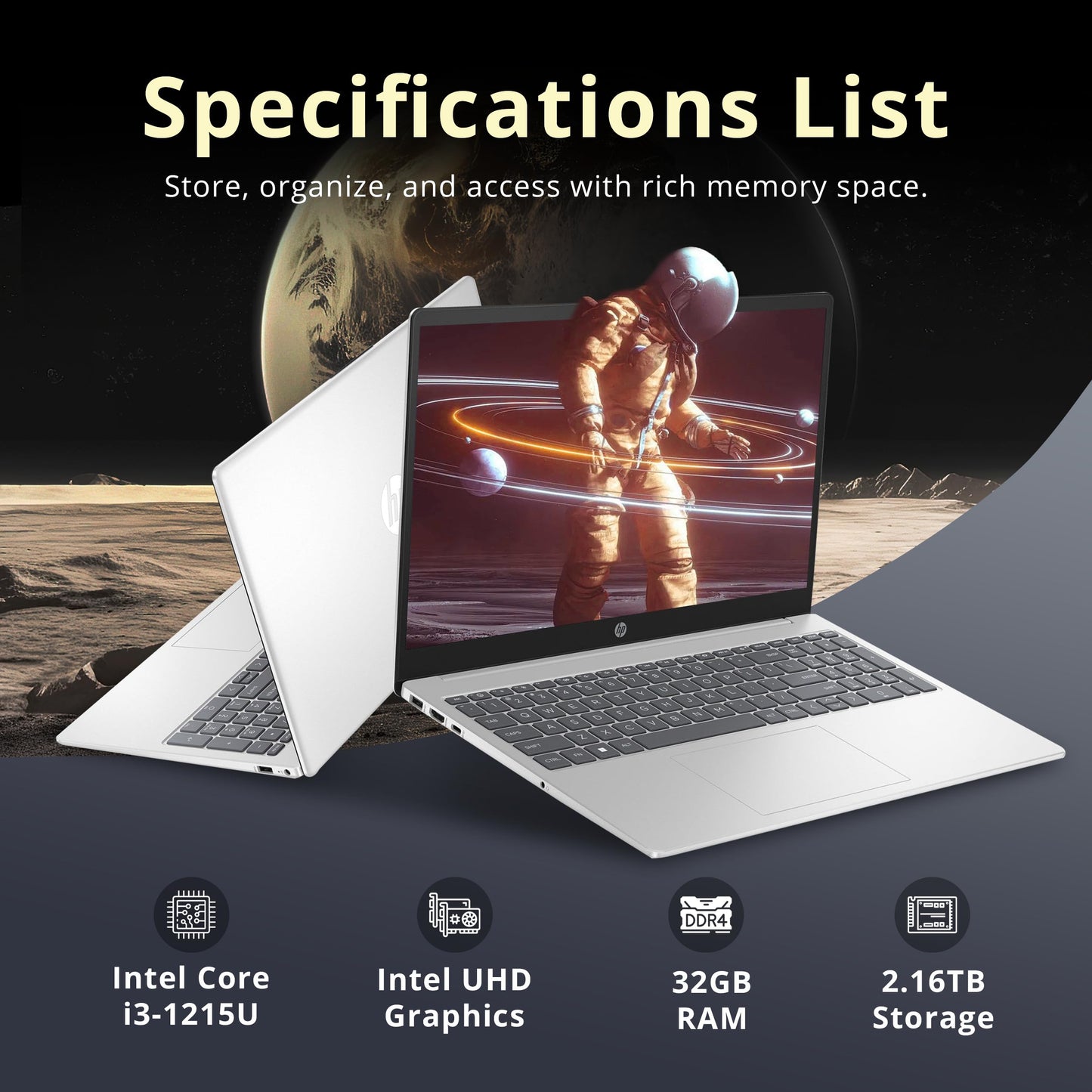 Hp Pavilion 15.6 Hd Touchscreen Laptop, Intel I3-1215U, 32Gb Ram, 2.16Tb Storage(2Tb Ssd+160Gb Docking Station Set), Intel Uhd G