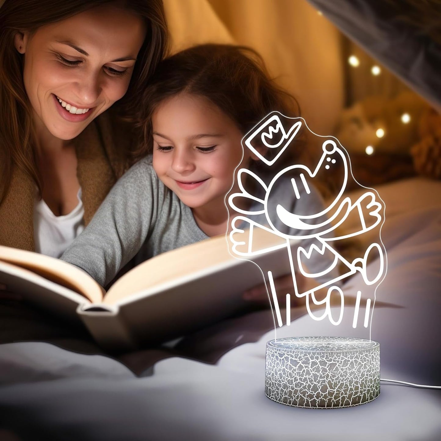 Officially Licensed Dog Man Night Light - Dog Man LED Glow Light with Removable 7 Colors Base, Kids Bedroom Decor Lamp, Night Light for Kids, Christmas Birthday Gifts for Boys & Girls