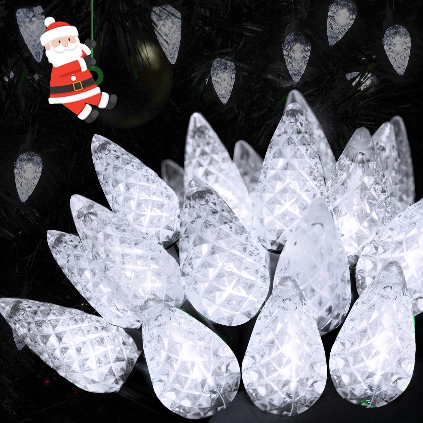 240 Led 78Ft C6 Christmas String Lights  Super Long Christmas Lights Outdoor Indoor With 13 Modes & Timer  Waterproof Fairy Twinkle Light Plug In For Tree Garden Party Xmas Decorations (Cool White)