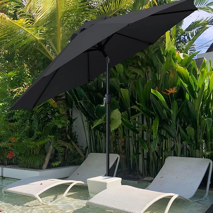 Sunnyglade 9' Patio Umbrella Outdoor Table Umbrella with 8 Sturdy Ribs