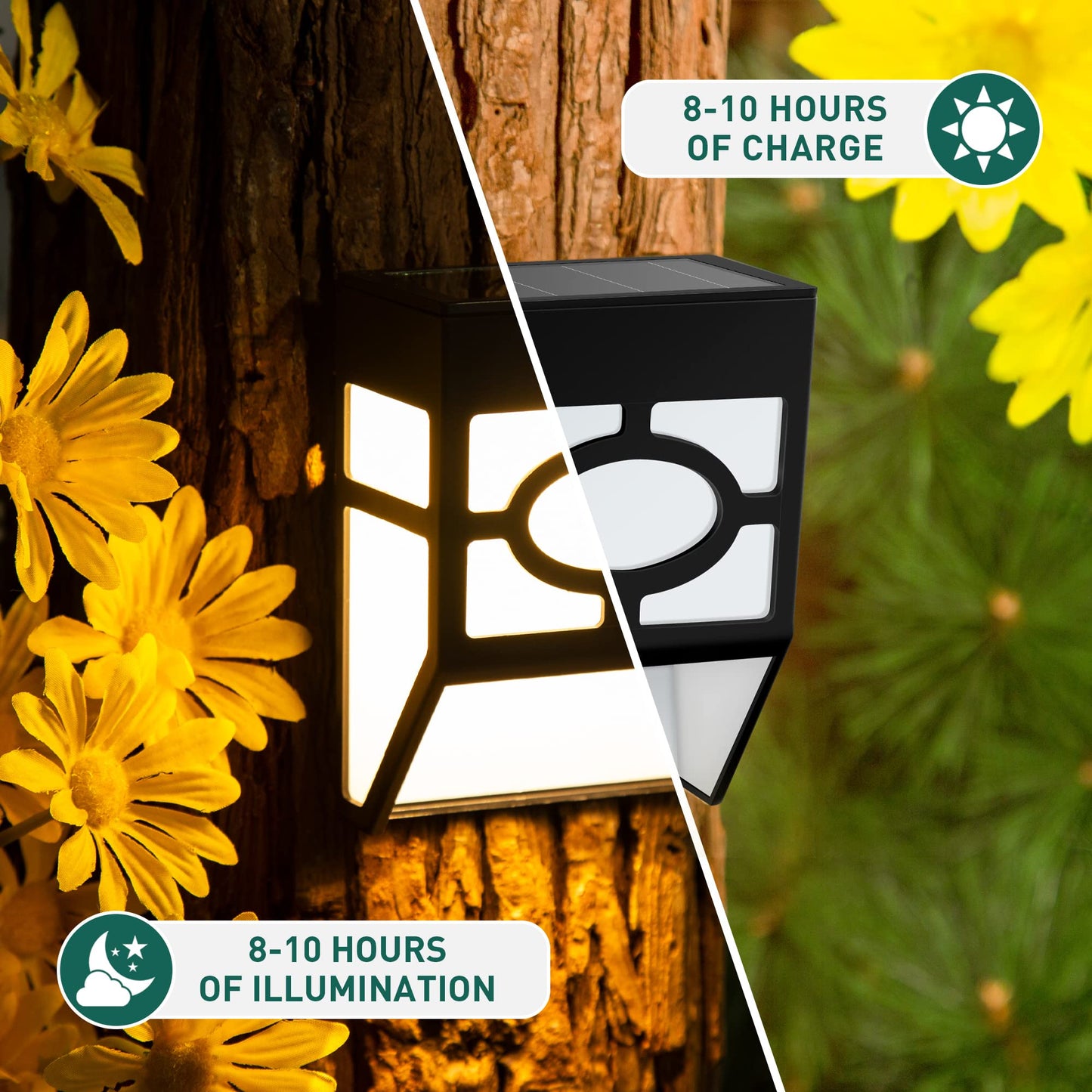 SOLPEX Solar Deck Lights, 16 Pack, RBG/Warm White LED, Outdoor Decorative Lighting for Garden, Yard, Post, Path & Driveway, Model 8551
