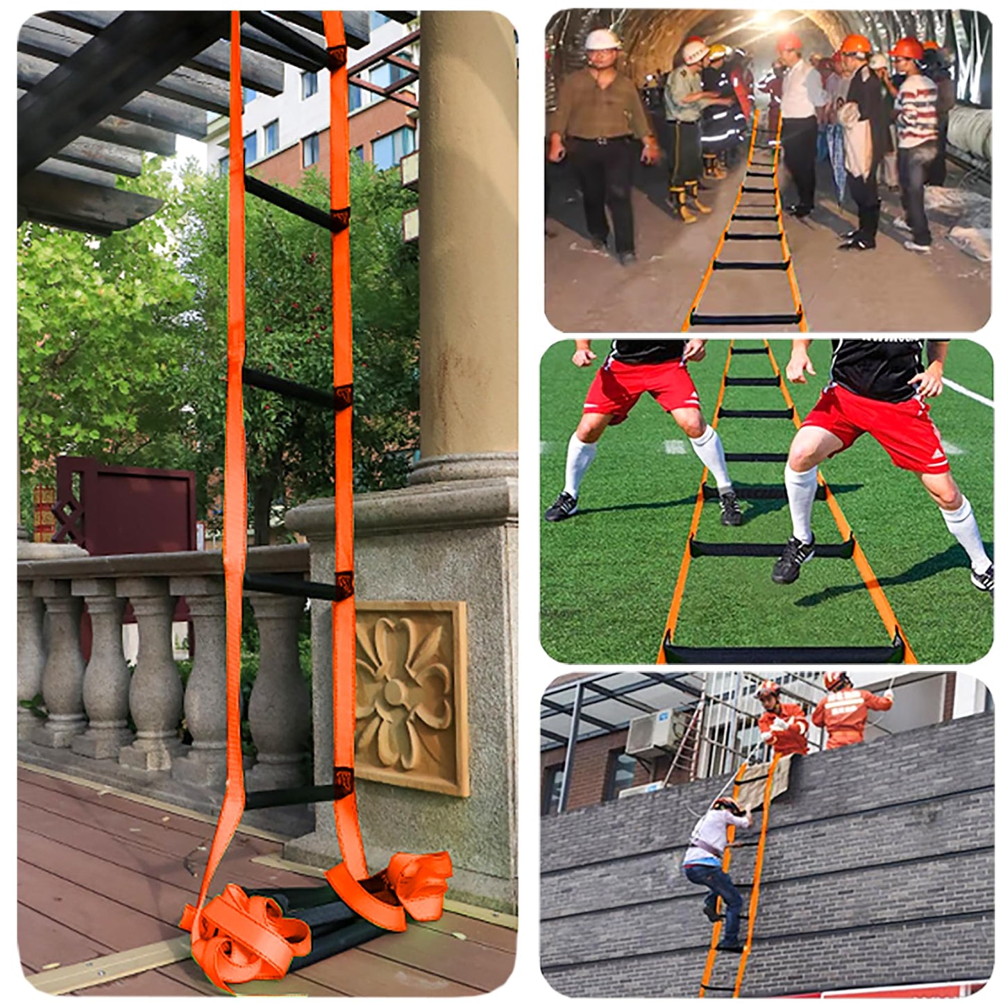 13 Feet Fire Escape Ladder Emergency Fire Ladder for 2-3 Story Homes Reusable Portable Safety Ladders for Windows, Balconies and Sailboats, Kayaks and More