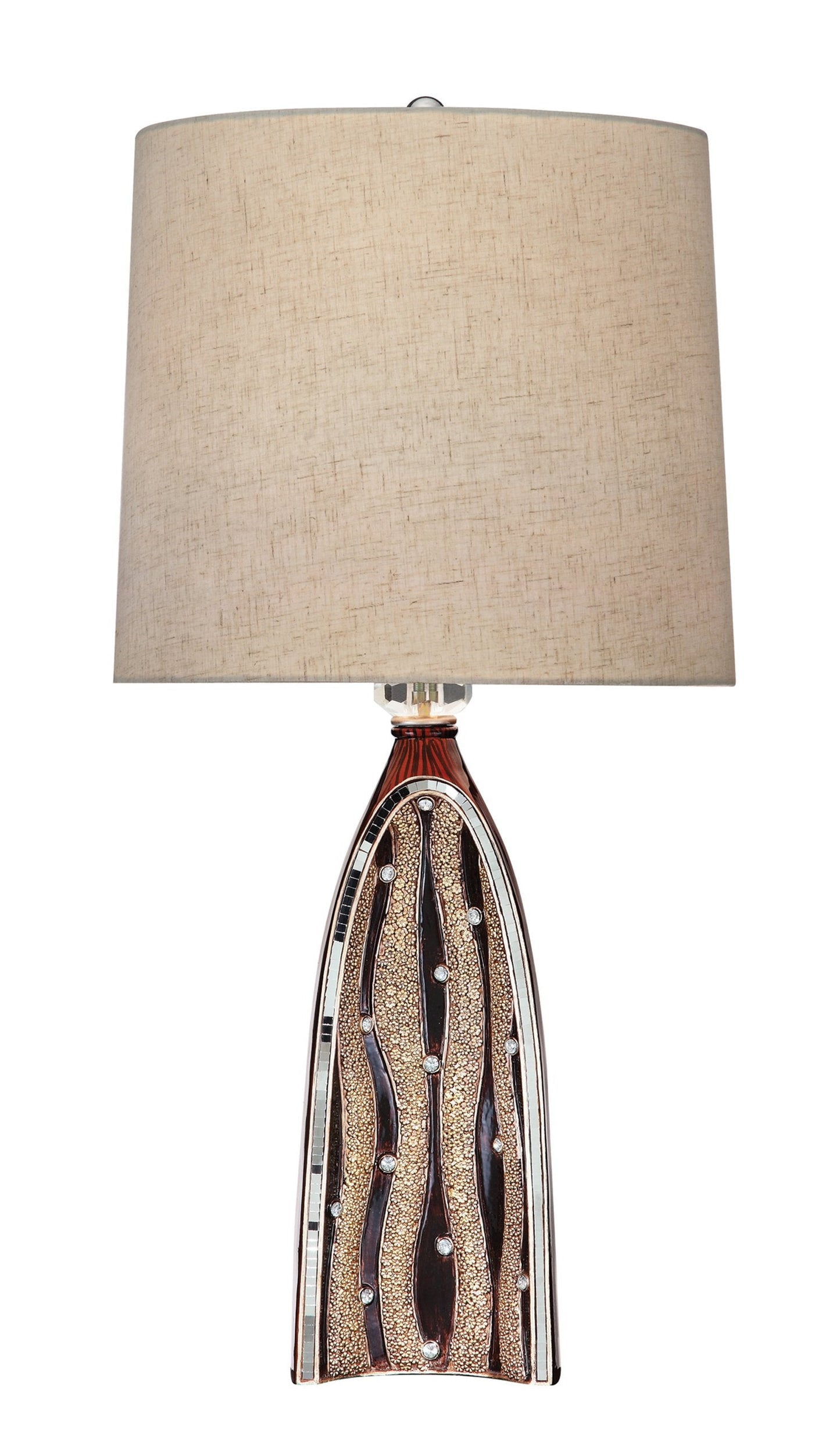 Ok Lighting Sunset Ripples Table Lamp - Brown Resin, Model Ok-4265T