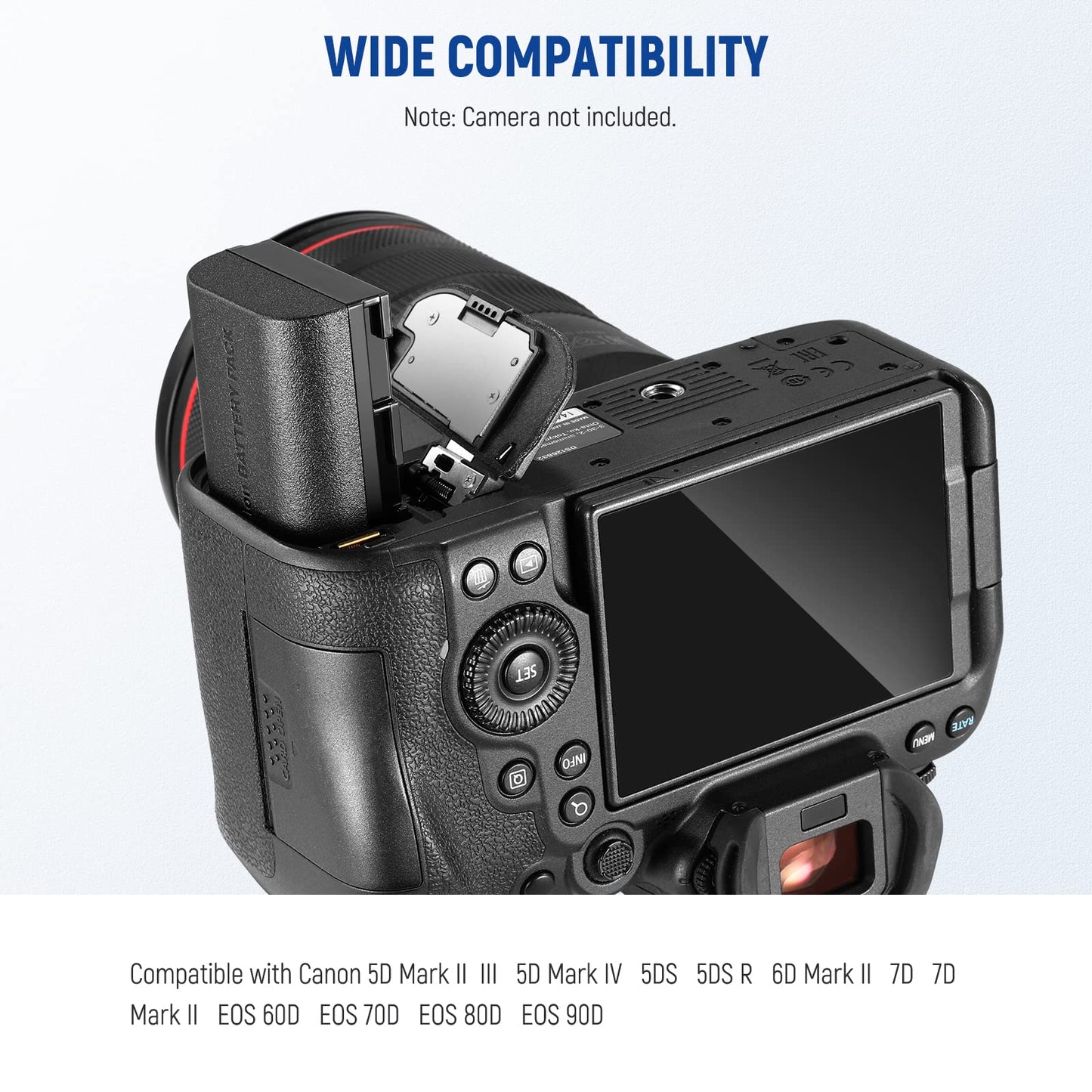 Neewer 2 Packs Lp-E6 Lp-E6N Replacement Batteries And An Usb Dual Charging Case Set, Compatible With Canon 5D Mark Ii Iii 5D Mar