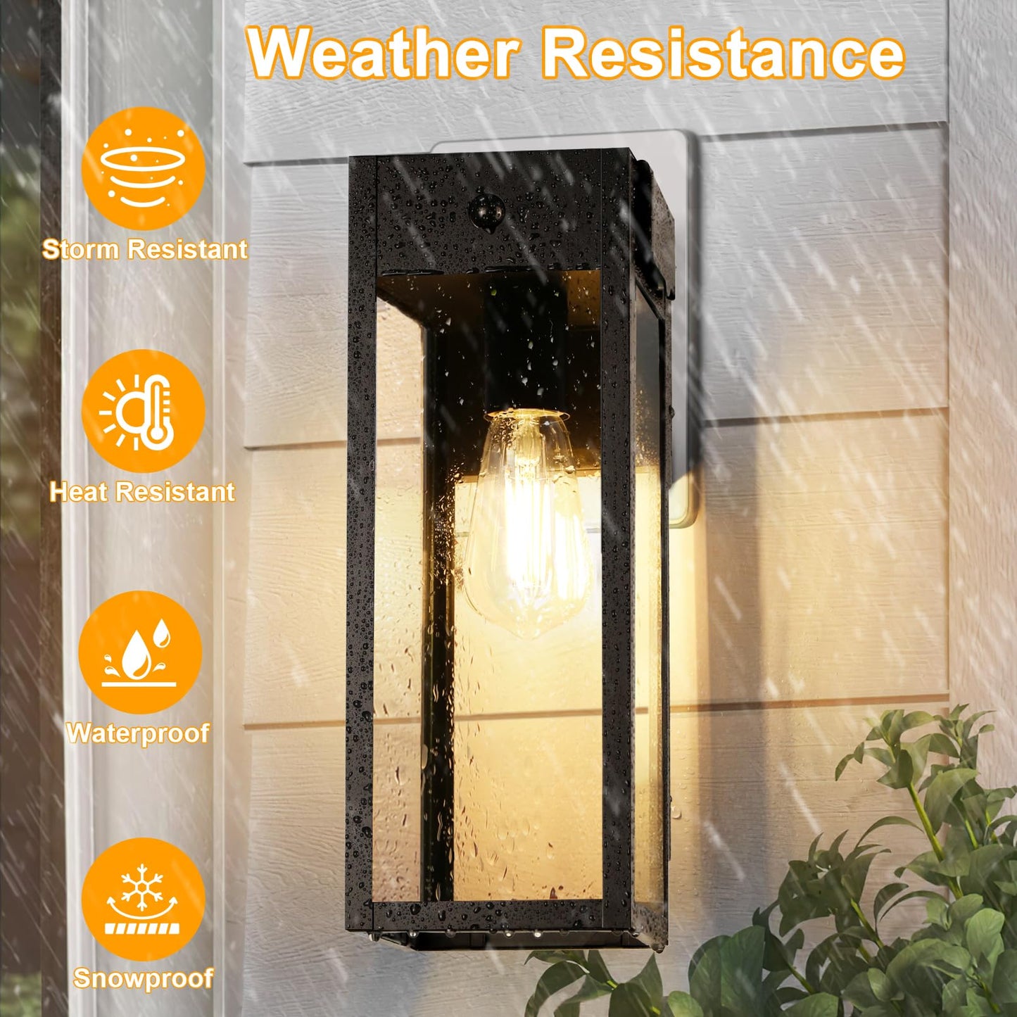 Oykyohei 2 Pack Large Porch Lights With Gfci Outlet  Dusk To Dawn Motion Sensor Outdoor Lights  2 Lighting Modes Waterproof Anti-Rust Wall Sconce Lantern  Outside Light For House  14.62 Inch