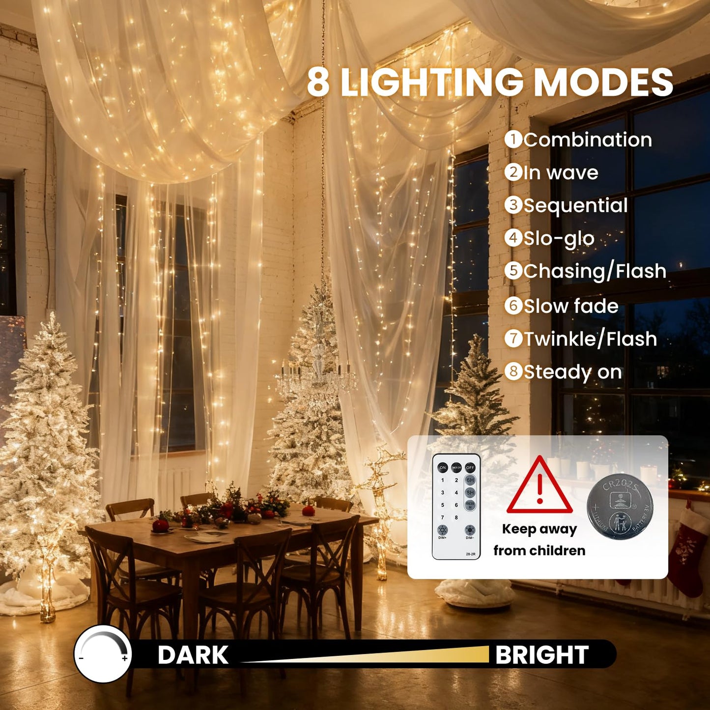 Fairy Lights Plug In  Dailyart 2000 Led Twinkle String Light With Remote 130Ft Waterproof 8 Modes Warm Cluster Lights With Timer For Bedroom Wreath Window Wedding Christmas Tree Decoration  Green Wire