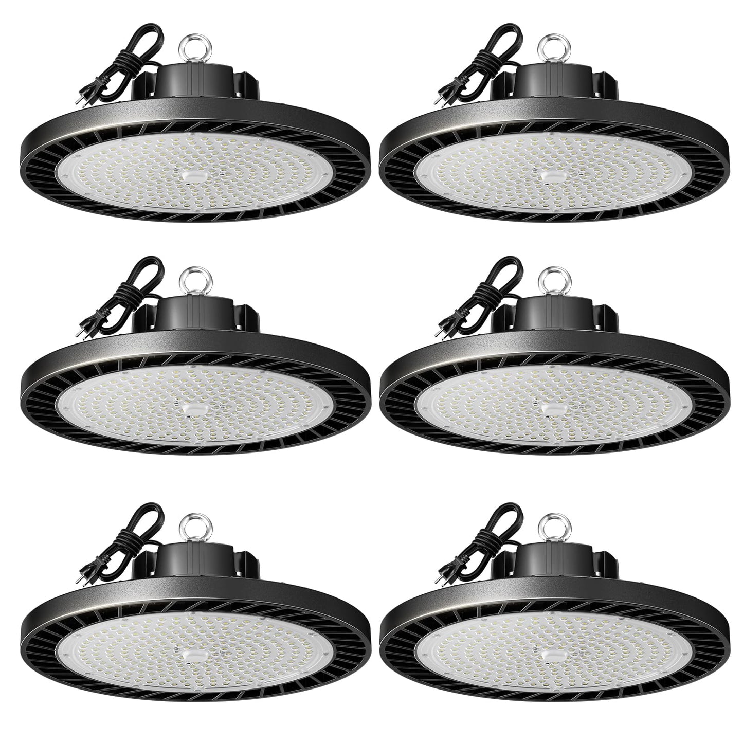 Lvsdak Ufo Led High Bay Lights 250W (Eqv.1000W Mh/Hps/Hid) 5000K Daylight 37500Lm With 5Ft Cable High Bay Led Shop Lights Commercial Lighting Fixture For Warehouse Workshop Barn Factory 6 Pack