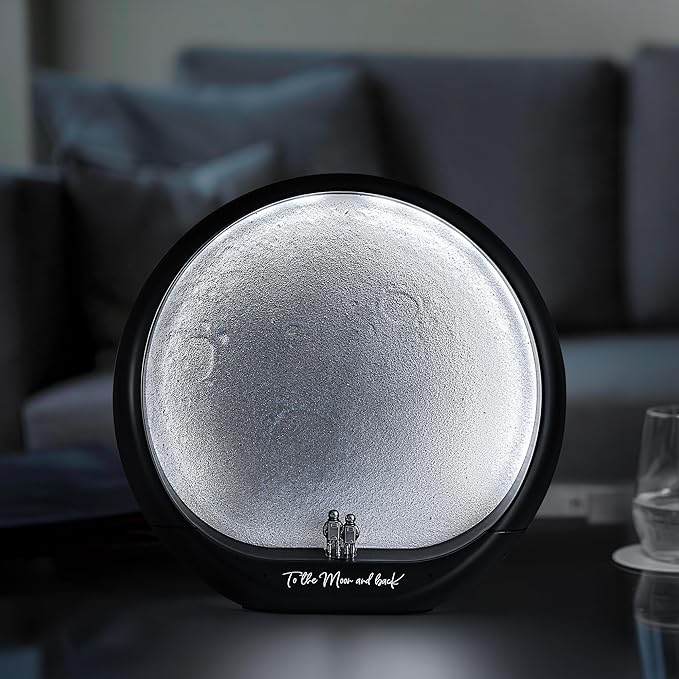 mamre Astronaut Couple Lunar Lamp Moon Light 3D Moon Rechargeable Night Light Gift Home Decor Lighting for Anniversary Birthday Valentine's Day Christmas