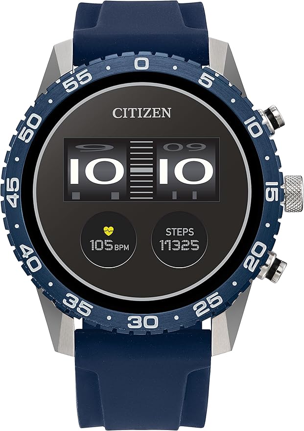 Citizen CZ Smart PQ2 44MM Sport Smartwatch with YouQ App with IBM Watson® AI and NASA research, Wear OS by Google, HR, GP...