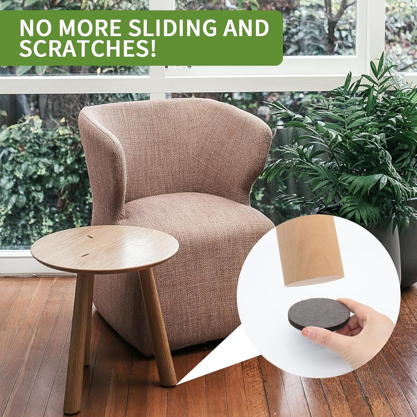 Non Slip Furniture Pads 12 PCS 3'' Round - Anti Slip Furniture Pads - Self Adhesive Rubber Feet Furniture Feet - Chair Leg Floor Protectors - Keep Furniture in Place
