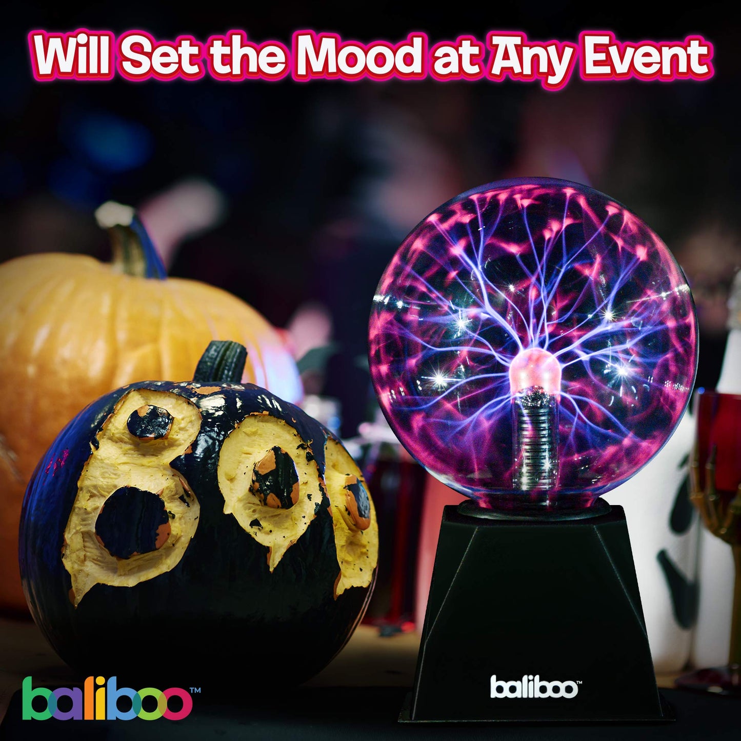 BALIBOO 6" Plasma Ball Light – Touch Activated Lightning Globe – 12V Power Adapter Plug Plasma Globe Lamp – Interactive Science Static Electricity Ball, Christmas Stocking Stuffers for Teens and Kids
