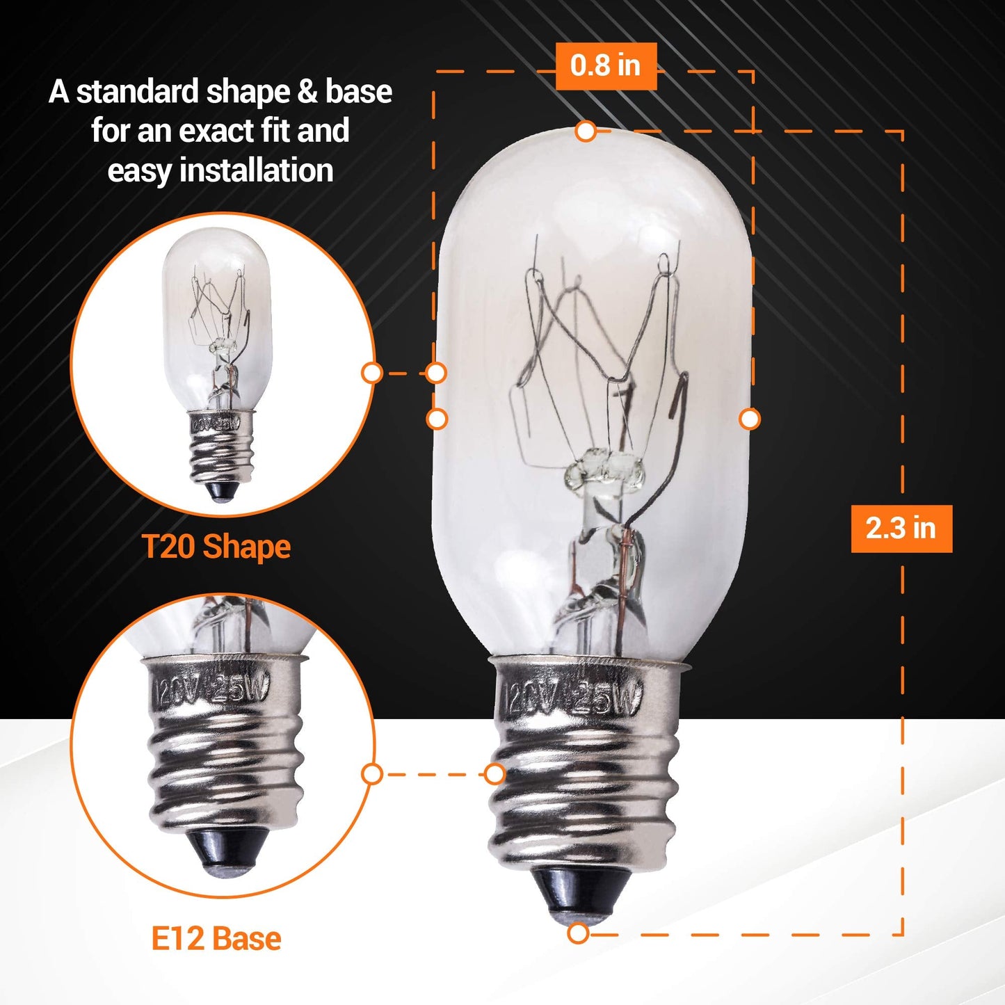 BlueStars E12 T20 25W Incandescent Bulbs 2700K Warm White Light 8 Count As Pictured for Salt Lamps & Night Lights