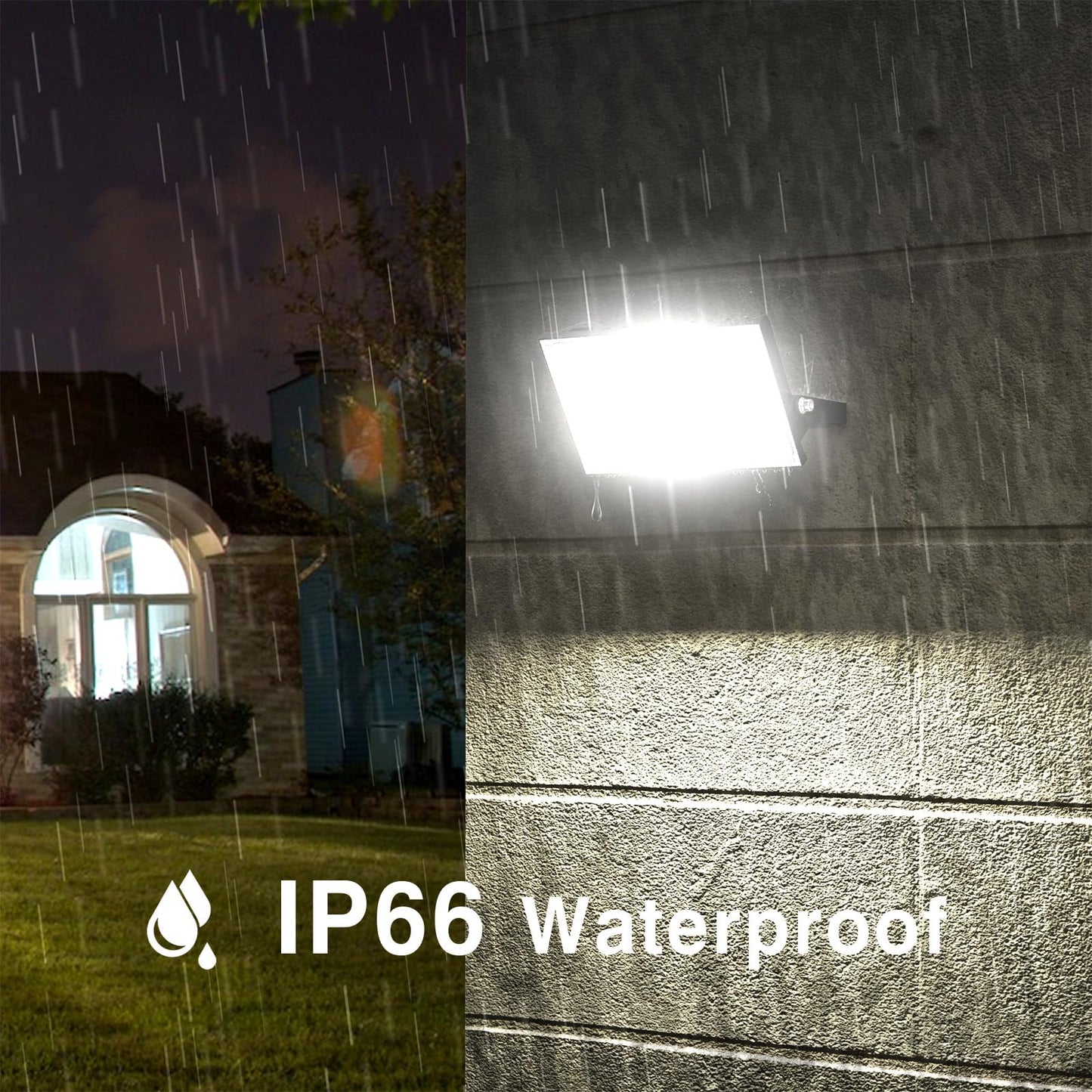 Onforu 60W LED Flood Lights, IP66 Waterproof, 6500K Daylight White, Black, Model ON-FG47-DW-US-2A, 2 Pack