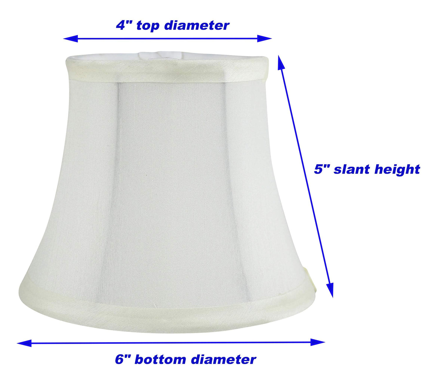 MERIVILLE Faux Silk Chandelier Lamp Shades Set of 2, Clip-On Fitter, Softback Bell Shape, 4in x 6in x 5in, Eggshell