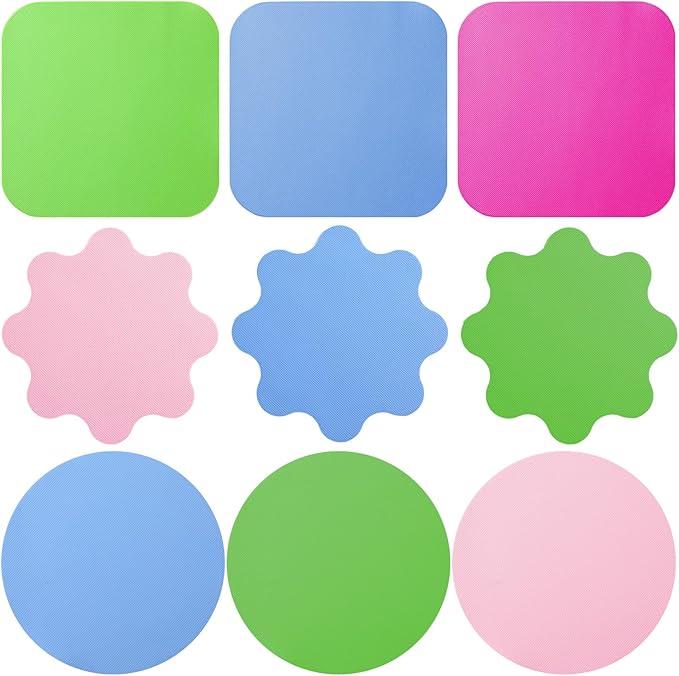 9 Pcs Rubber Jar Opener Pads Set Non-Slip Gripper Pads Round Bottle Opener for Multi-functio Lid Cap Jars Easy Opening Kitchen Tool Coasters Gadgets