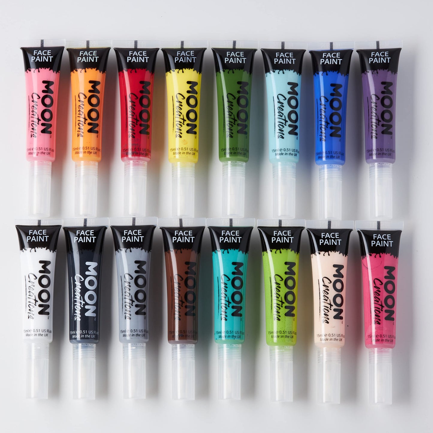 Face & Body Paint with Brush Applicator by Moon Creations - 0.50fl oz - Pale Skin