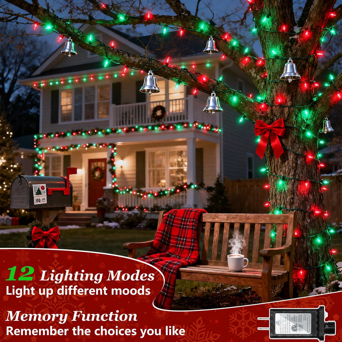 1500 Led Christmas Lights Outdoor With 12 Modes  470Ft Green Wire Christmas String Fairy Lights With Timer & Dimmable  Waterproof Twinkle Tree Lights For House Party Wedding Xmas Decor  Red & Green