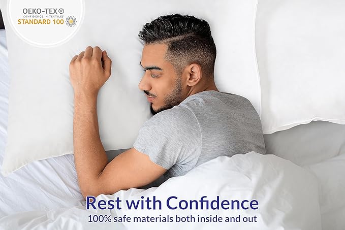 ROYALE LINENS Pillows Queen Size Set of 2 - Bed Pillows for Sleeping - Cooling Pillow for Back, Stomach or Side Sleepers - Down Alternative Queen Pillows - Soft Hotel Quality (20x30 Inches, Pack of 2)