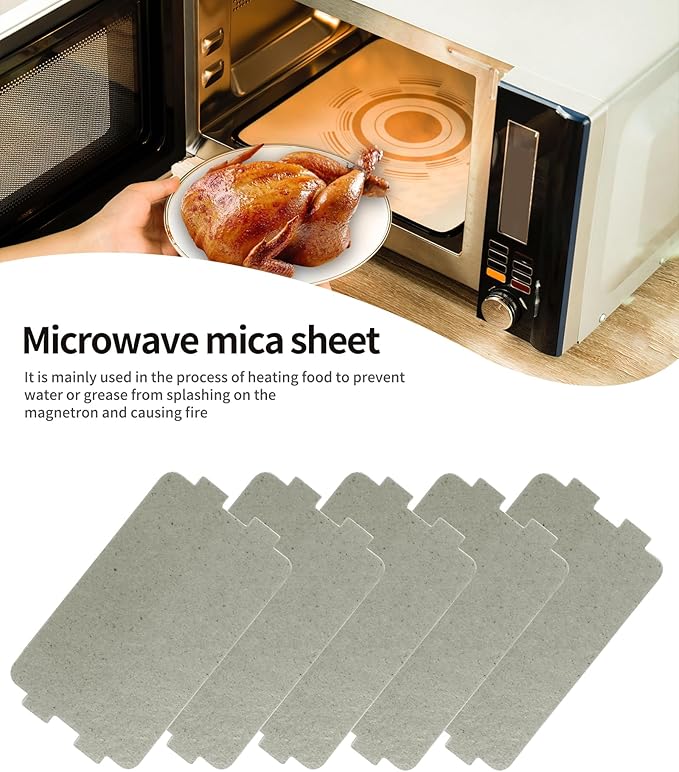 5 PCS Waveguide Cover, Universal Microwave Oven Mica Plate Sheet, 117mm X 64mm, Replacement Accessory for Home Kitchen Office