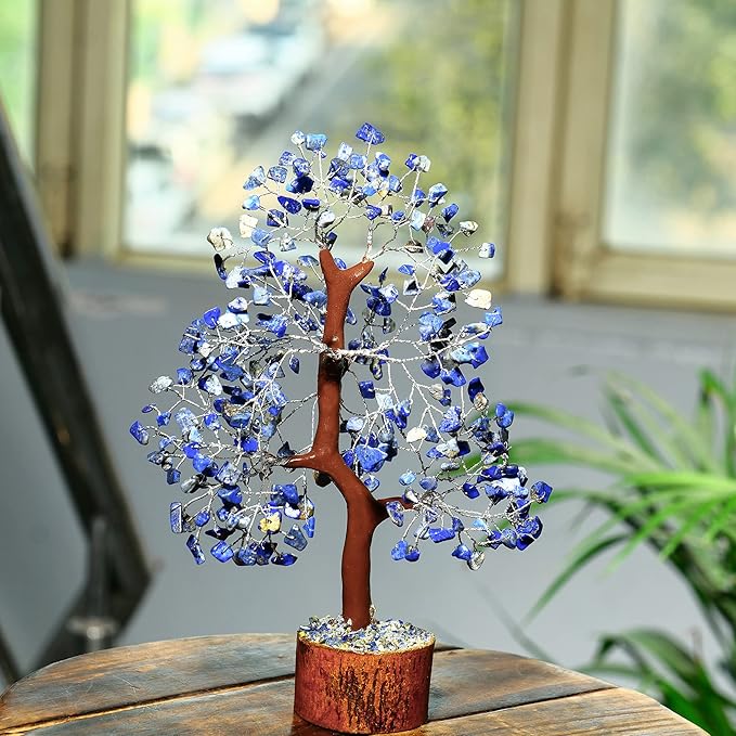 PYOR Lapis Lazuli, Crystal Tree, Stones and Crystals, Reiki Gifts, Positive Energy Crystals, Blue Office Decor, House Warming Gifts, Lapis Lazuli Crystal Stone Tree, Feng Shui, Office Desk Decor