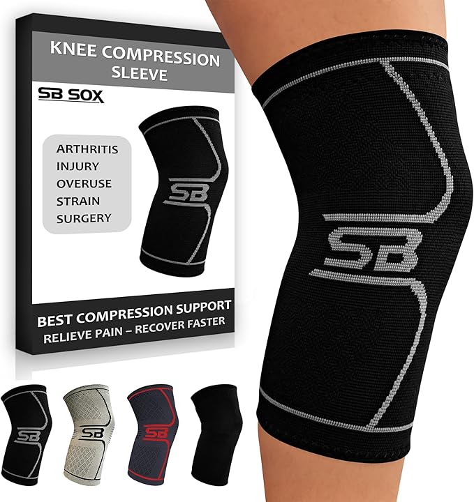 SB SOX Compression Knee Brace - Great Support That Stays in Place - Perfect for Recovery, Everyday Use - Best Treatment fo...