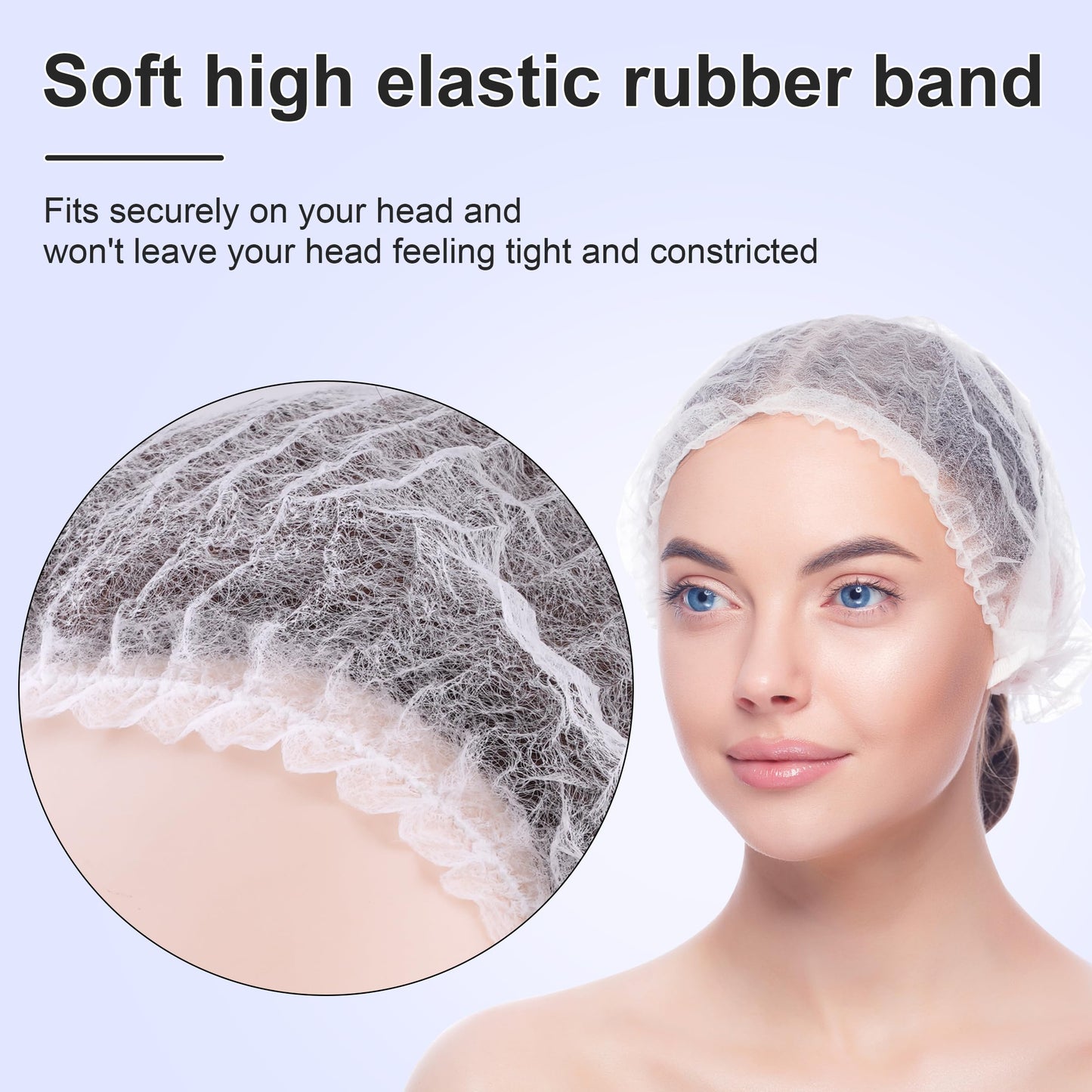 TaShow 120 Pcs Disposable Bouffant Caps, 21 Inches Hair Nets for Women and Men, Polypropylene Non-Woven Hair Nets (White)