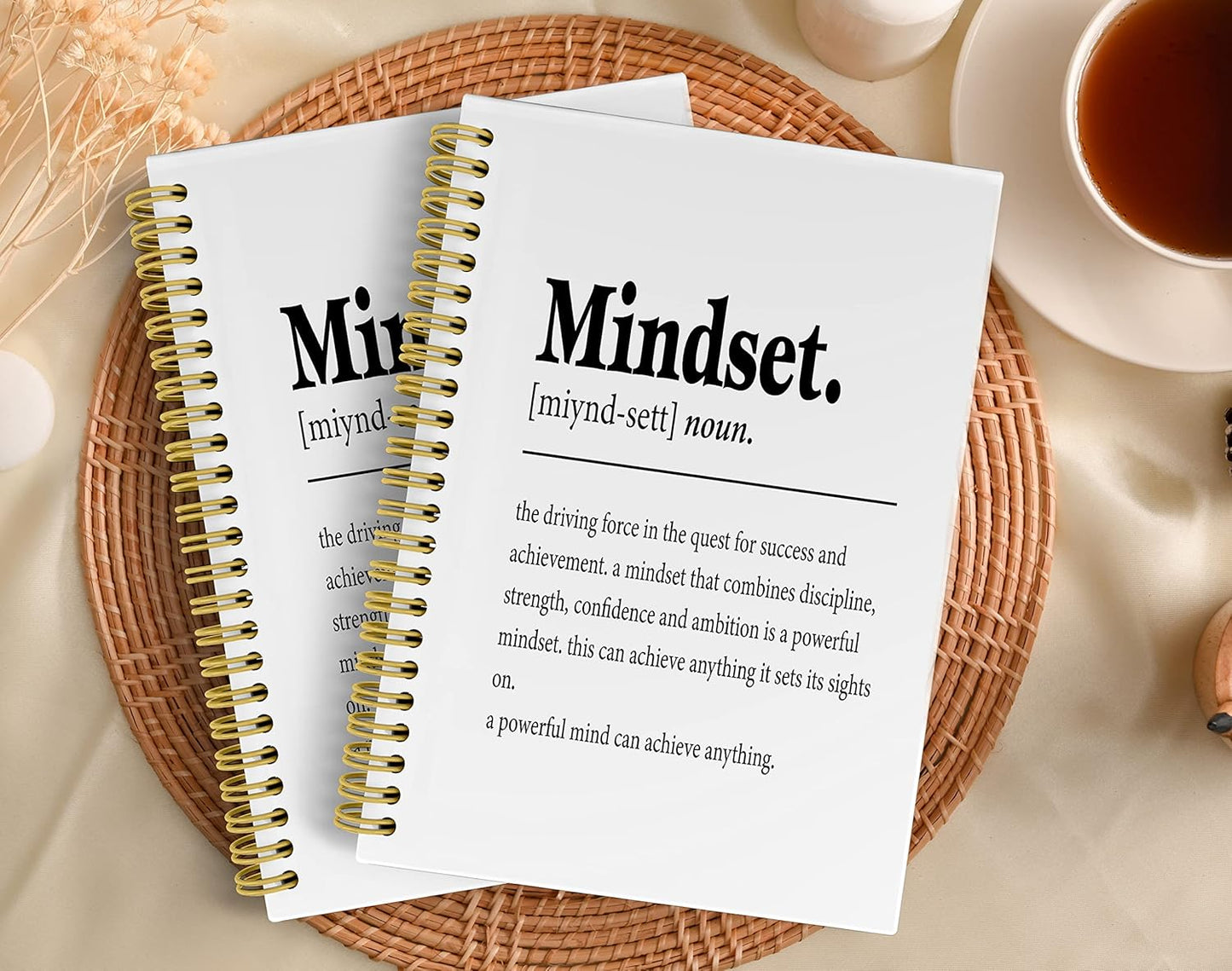 Knibeo Mindset Inspirational Notebooks Journal - Notebooks for School, 5.5×8.3 Inch Inspirational Spiral Bound Notebook with 164 Pages, College School Supplies