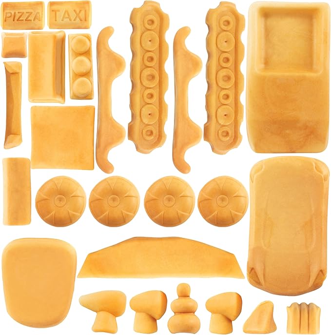 Auto Body Shop Waffle Maker- Mix & Match 20+ Custom Shaped Pieces to Build Cars Trucks or Vehicles Out of WAFFLES! Breakfast Fun for Kids Adults- Nonstick Quick Cleanup w 4 Removable Plates, Xmas Gift