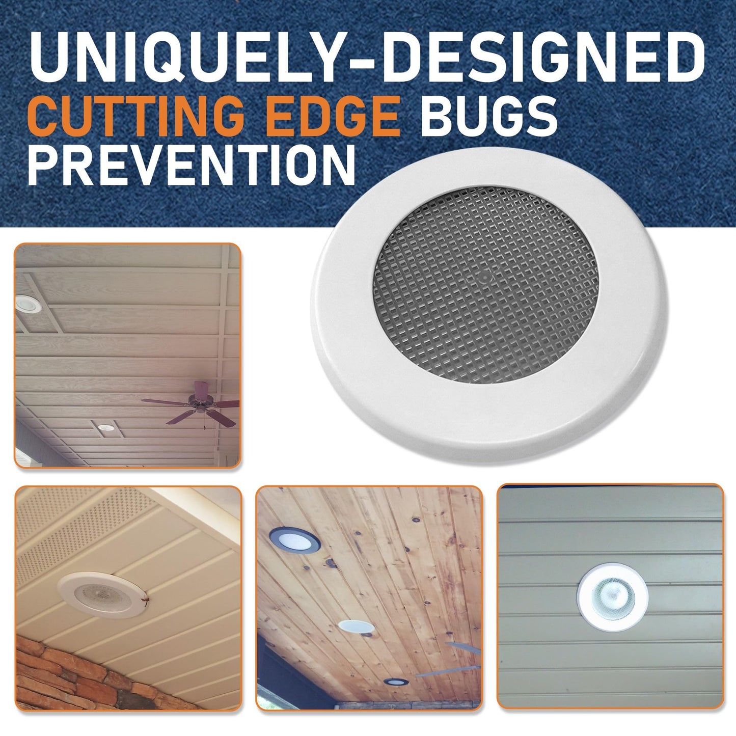 Recessed Light Cover Kit For Indoor And Outdoor Ceiling - Replacement Kit For Canned Lighting Fixtures  And Led Retrofit Downlights  Includes Mounting Ring  Trim Plate  And Screen  discomfort-reducingtable - 10Packs