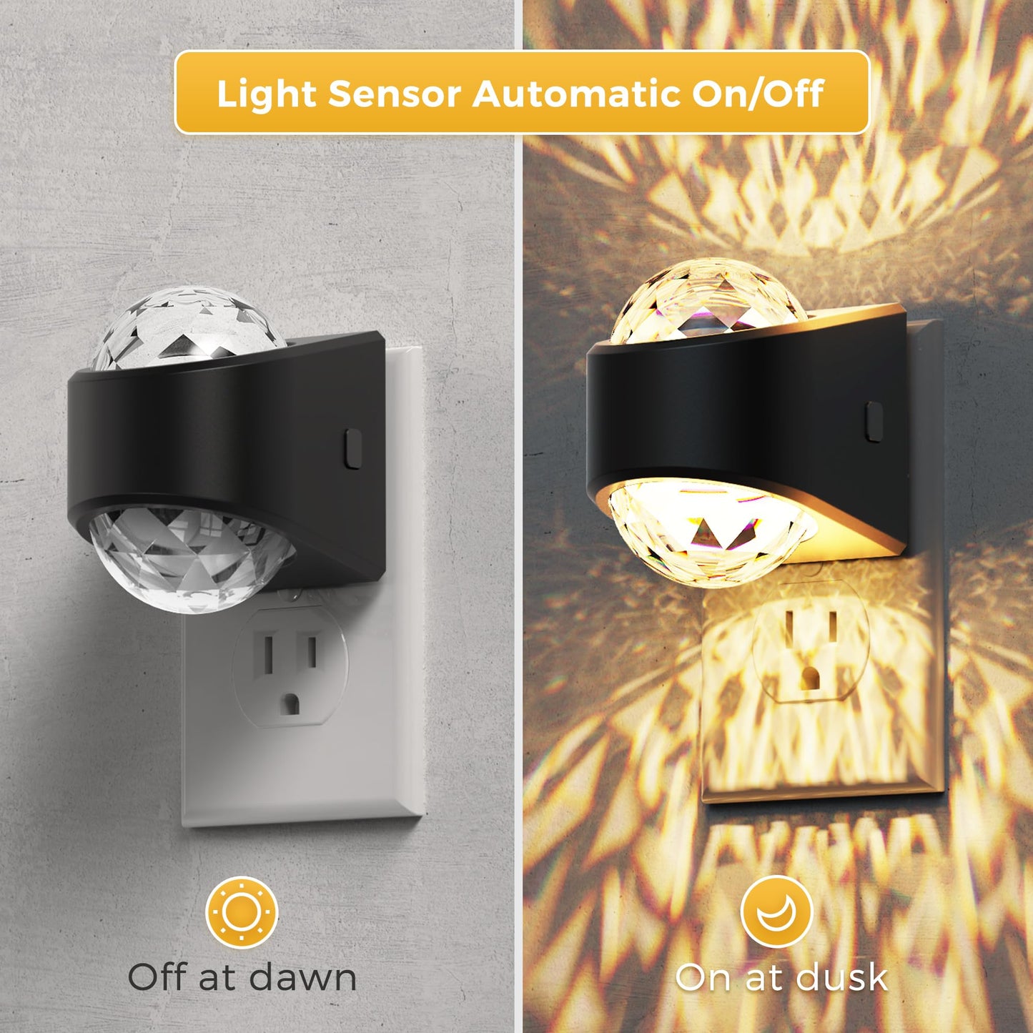 L Lohas Led Night Lights Plug Into Wall  Projector Night Light With Dusk To Dawn Sensor 1600K/3000K/5000K Adjustable  Nightlight For Kids Hallway Christmas Gift