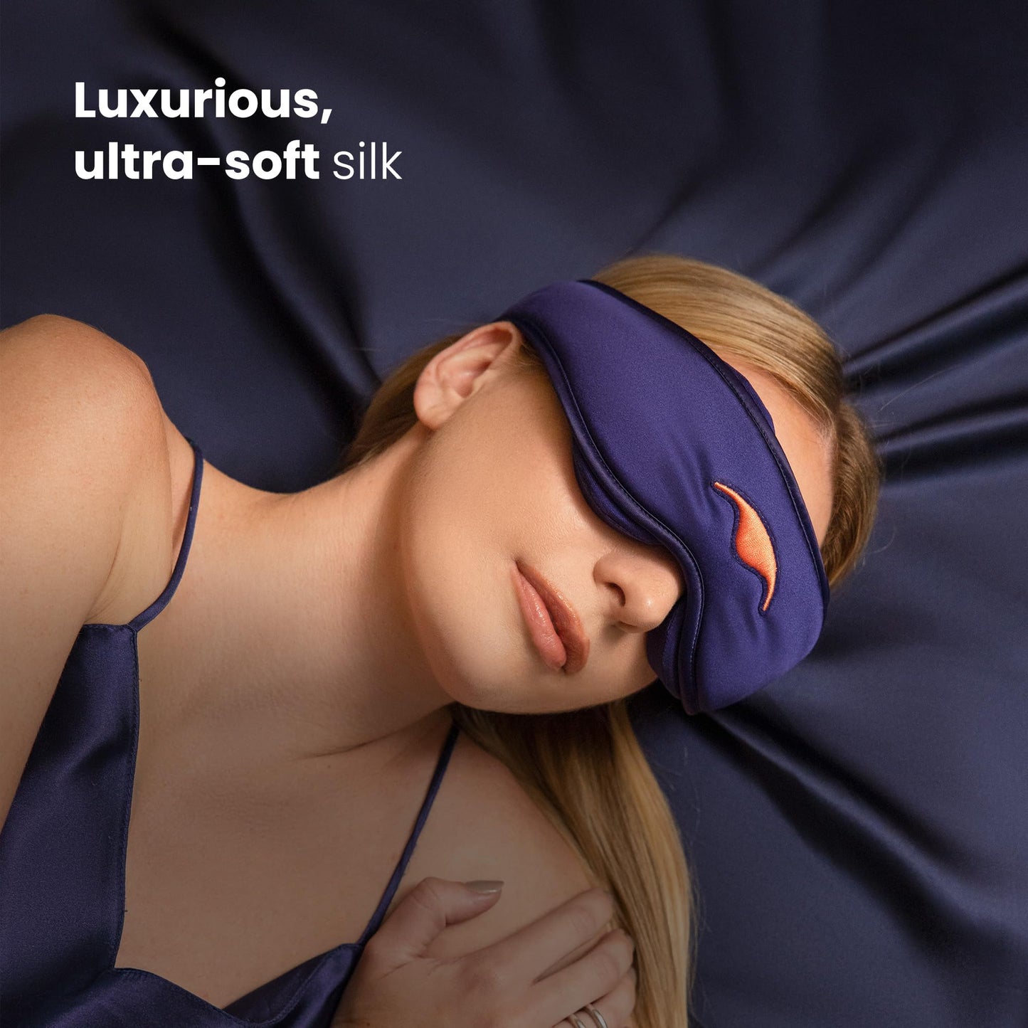 Manta Silk Sleep Mask – Premium 22 Momme Silk Eye Mask, Designed for Blackout Comfort, Breathable and Washable, Adjustable Fit (Purple)
