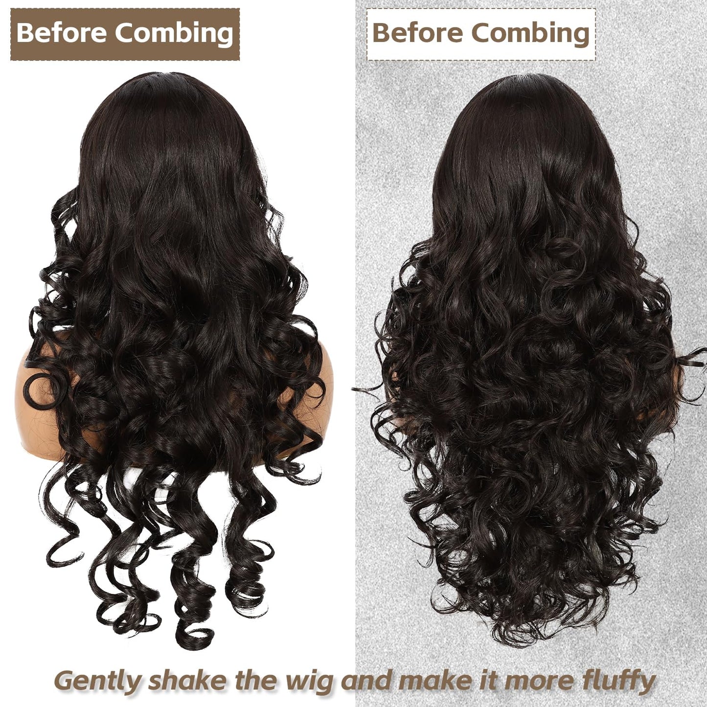 BABEHERS Black Lace Front Wig for Women 13x4 Long Lightweight Synthetic Wigs Pre-plucked Natural Hairline 150% Density Transpare