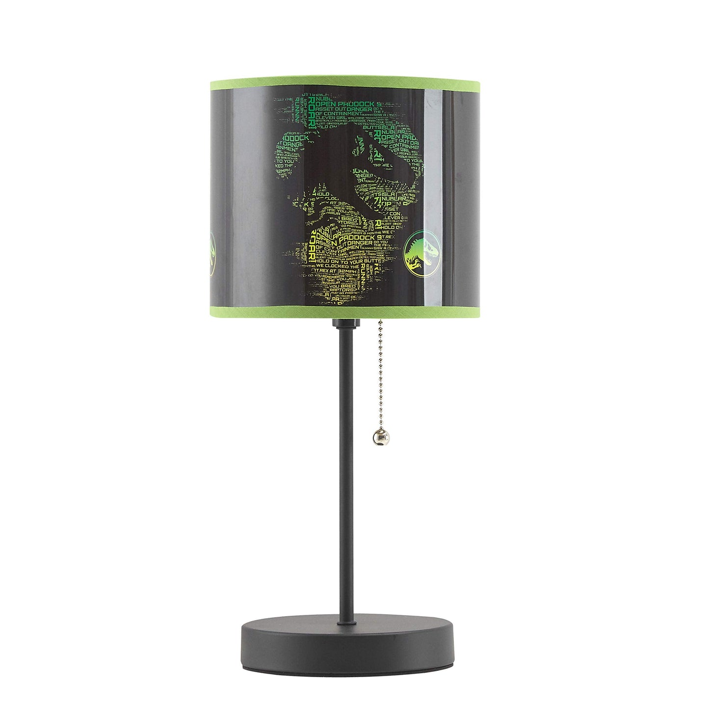 Idea Nuova Jurassic World Stick Table Kids Lamp, Metal, Themed Shade, Pull Chain, Model Nk430350