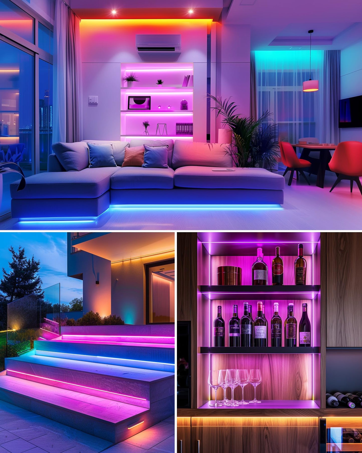 Hitlights Rgb Led Strip Lights Kit, 4X1Ft Waterproof Smd 5050, Dimmable, Rf Remote, Ul-Listed Power Supply, Model L1012V-Mc1