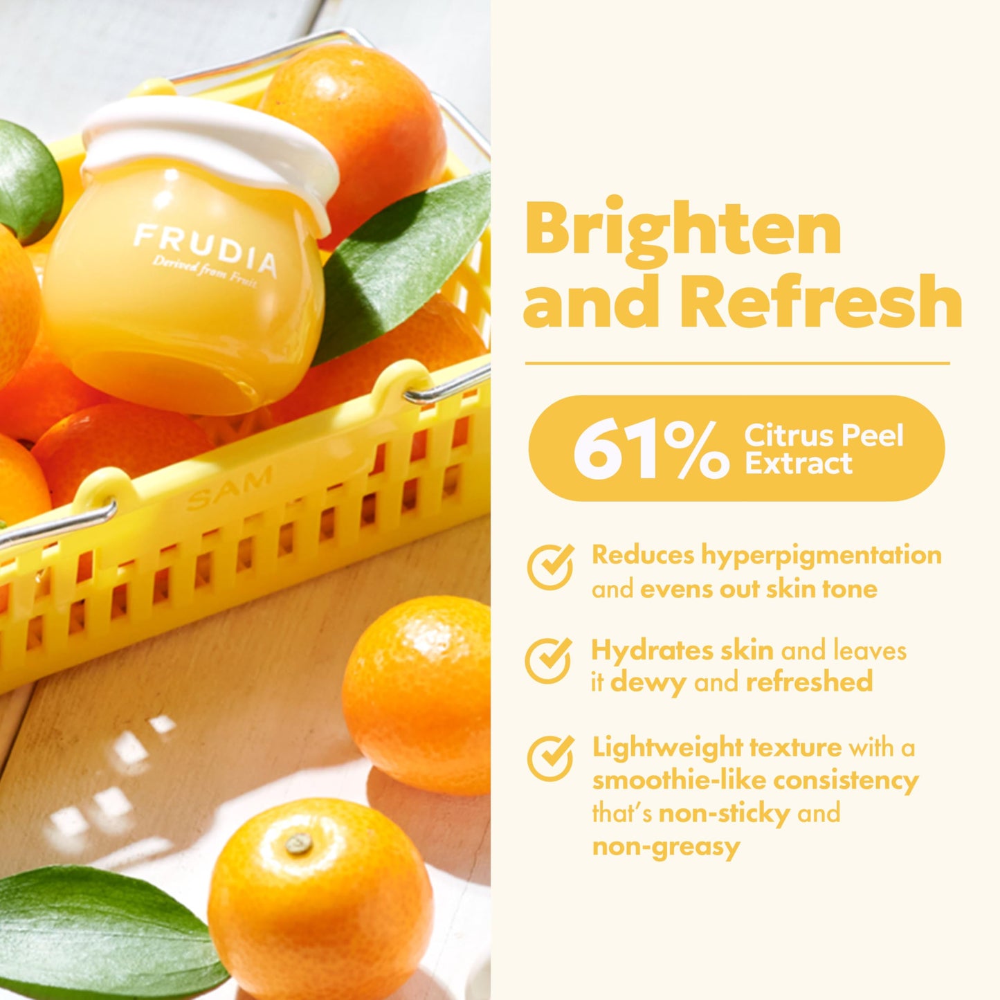 FRUDIA WELCOS Citrus Brightening Face Cream w/Mandarin Peel Extract, 1.94 fl oz