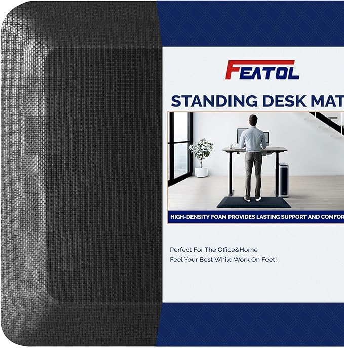 FEATOL Anti Fatigue Mat for Standing, 9/10 Extra Thick Ergonomic Standing Desk Mat, Comfort & Durable Memory Foam Standing...