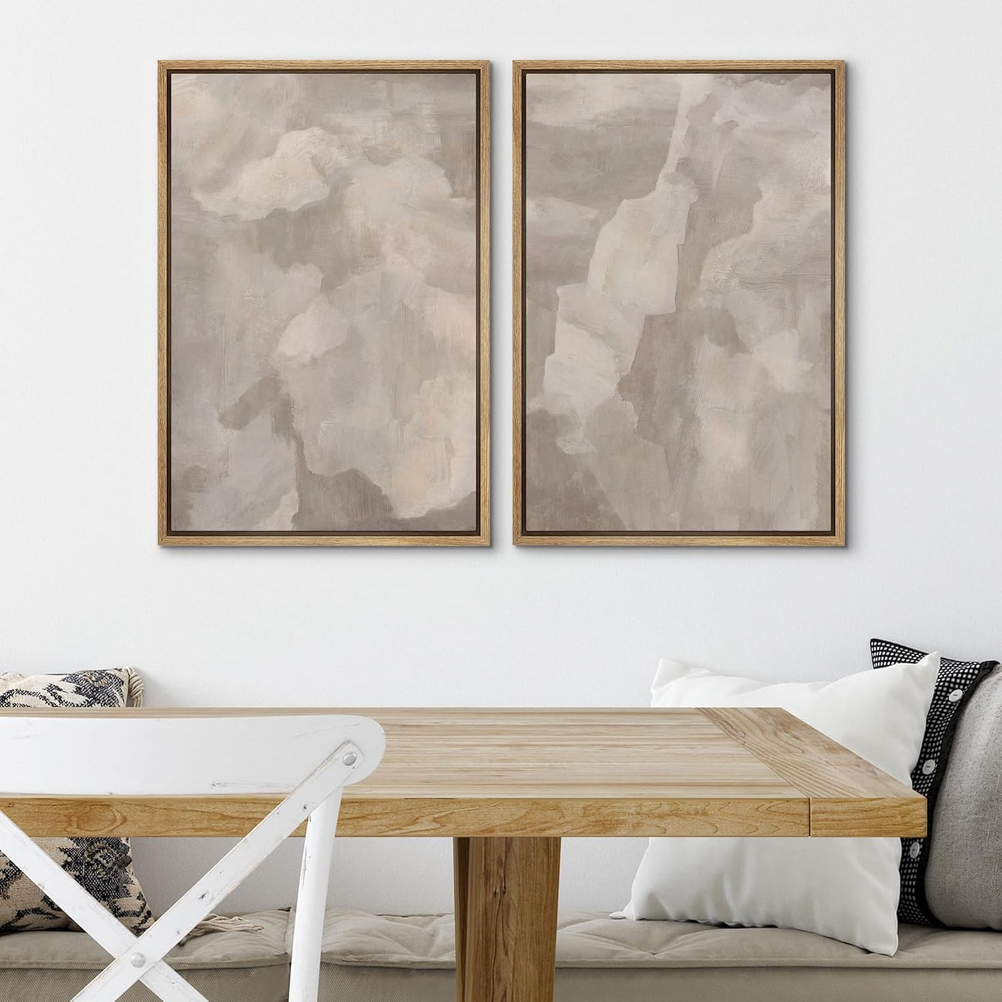 SIGNWIN Framed Canvas Print Wall Art Textured Abstract Earthy Beige Tones Illustrations Modern Art Decorative Contemporary for Living Room, Bedroom, Office - 16"x24"x2 Natural