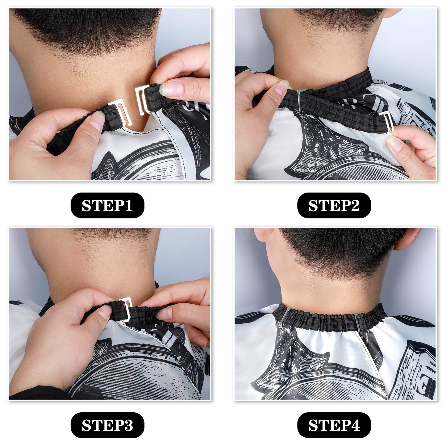 FEBSNOW Professional Hair Cutting Cape, 2 Pcs Hairdressing Barber Salon with Closure Snap for Styling Coloring Hair Cutting Cape