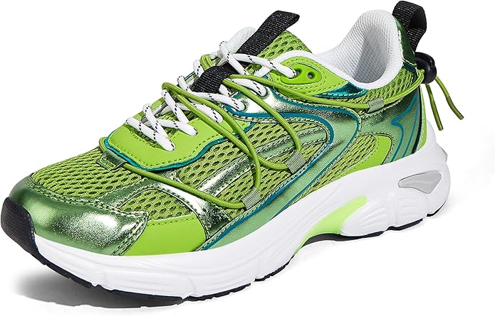 LUCKY STEP Women's Fashion Walking Shoes Running Platform Mesh Casual Sport Gym Work Adjustable Lace Lifestyle Stylish Tre...